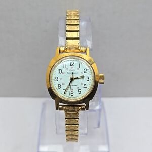 Womens Vintage Caravelle by Bulova Electronic Watch Gold Petite New Battery Read